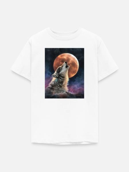 Heulender Wolf - Teenager T-Shirt - Weiß