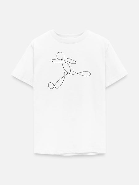 Fußball Line Art - Teenager T-Shirt - Weiß
