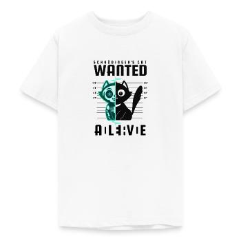 SCHRÖDINGERS KATZE DEAD ALIVE PHYSIKER GESCHENK - Teenager T-Shirt - Weiß - Vorne - AI Model Teenager Male dark (155cm)