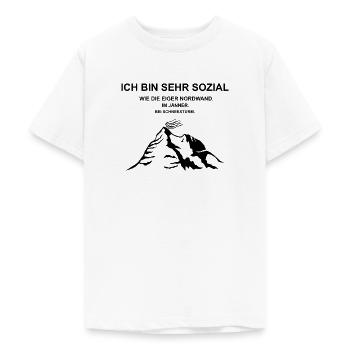 Eiger, asocial, unsocial emotional, emotionless - Teenage T-Shirt - white - Front - AI Model Teenager Male dark (155cm)