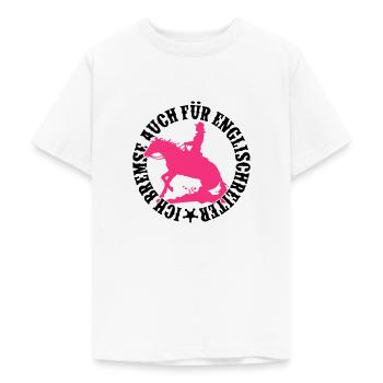 Ich bremse auch für Englischreiter 2C- Lady - Teenager T-Shirt - Weiß - Vorne - AI Model Teenager Male dark (155cm)