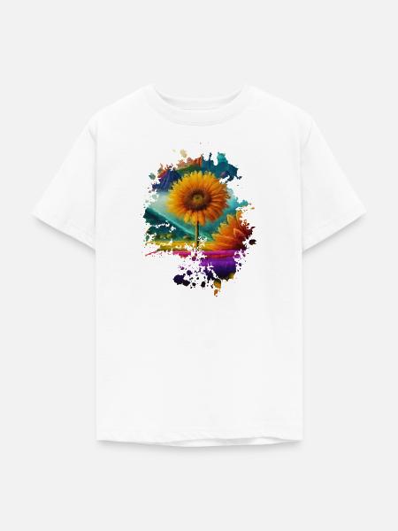 Sonnenblume - Teenager T-Shirt - Weiß