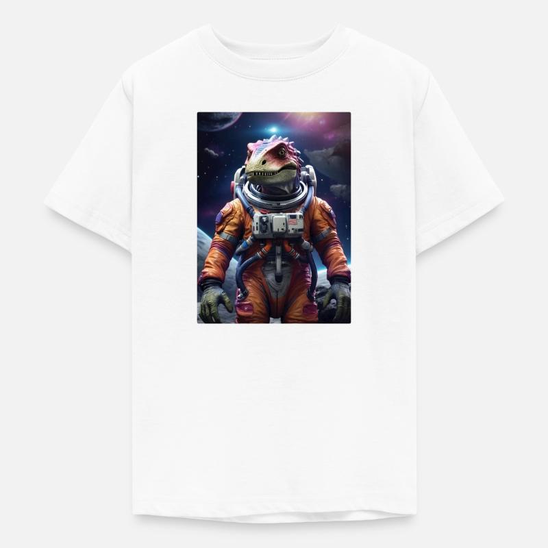 Dino dans l’espace 1.8 - T-shirt Ado - blanc