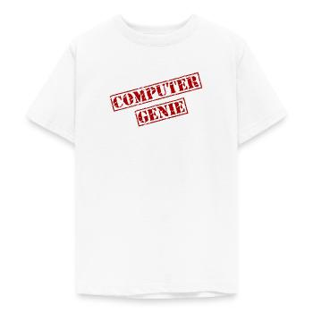 Stempel "Computergenie" - Teenager T-Shirt - Weiß - Vorne - AI Model Teenager Male dark (155cm)