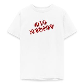 Stempel "Klugscheisser" - Teenager T-Shirt - Weiß - Vorne - AI Model Teenager Male dark (155cm)