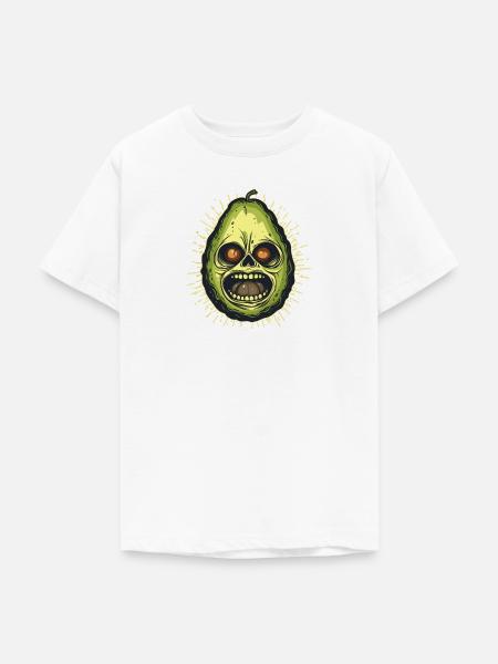 Gruselige Avocado - Teenager T-Shirt - Weiß