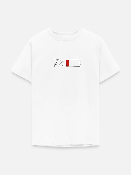 7% Akku - Teenager T-Shirt - Weiß