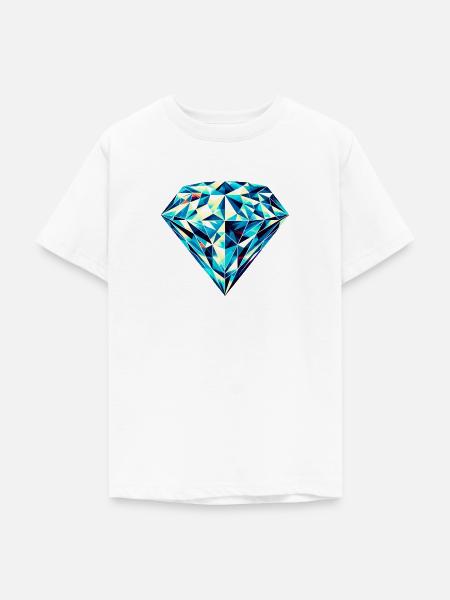 Geometrische Brillanz: Lebendiges Diamantdesign - Teenager T-Shirt - Weiß