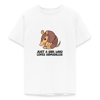Süßes Gürteltier Nur ein Mädchen, das Gürteltiere - Teenager T-Shirt - Weiß - Vorne - AI Model Teenager Male dark (155cm)