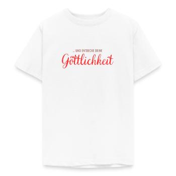 ... et découvre ta divinité - T-shirt Ado - blanc - Devant - AI Model Teenager Male dark (155cm)