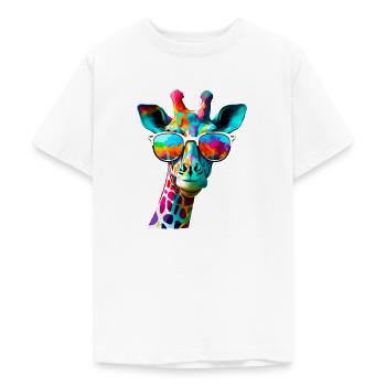 Girafe fun couleur avec lunettes de soleil - T-shirt Ado - blanc - Devant - AI Model Teenager Male dark (155cm)