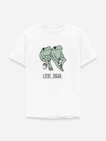 Liebe Digga hipster Frösche - Teenager T-Shirt - Weiß