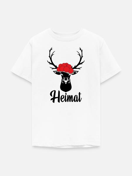 Heimat Schwarzwald Bollenhut Hirsch Aufkleber - Teenager T-Shirt - Weiß