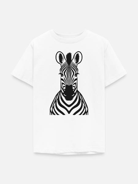 Zebra frontal - Zebrakopf - Teenager T-Shirt - Weiß