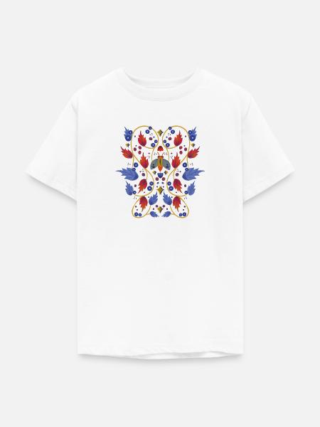 Blumen mit Motte - Teenager T-Shirt - Weiß