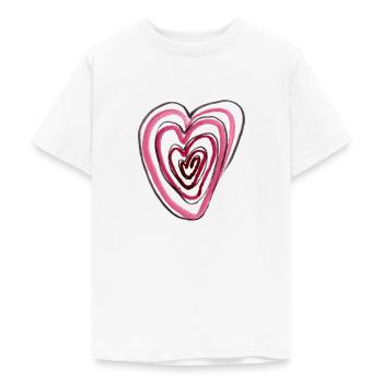 Heart in heart - Teenage T-Shirt - white - Front - AI Model Teenager Male dark (155cm)