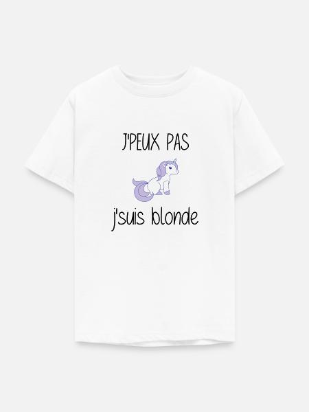 j'peux pas j'suis blonde - T-shirt Ado - blanc