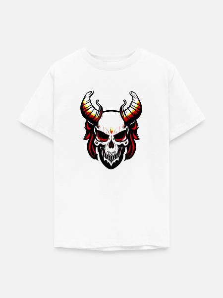Dämonen Schädel - Teenager T-Shirt - Weiß