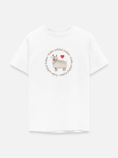 Liebe schützt Leben – Ziege - Teenager T-Shirt - Weiß