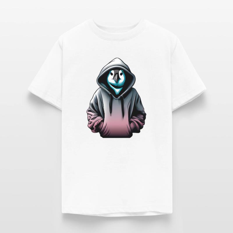 Hacker Pinguin mit Pullover Teenager T-Shirt