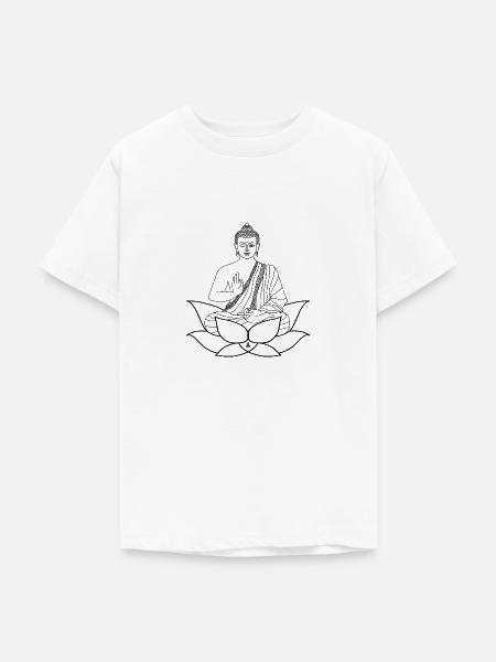 Buddha Lotussitz - Teenager T-Shirt - Weiß