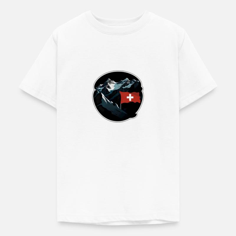 Drapeau suisse - T-shirt Ado - blanc