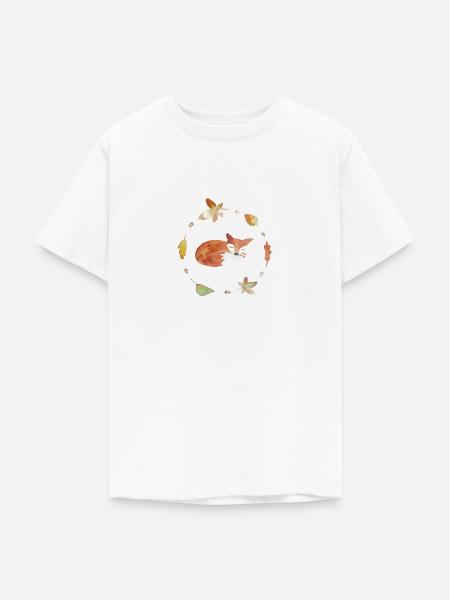 schlafender Fuchs - Teenager T-Shirt - Weiß