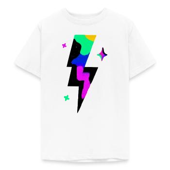 Neon Bliksem Burst - Teenager T-shirt - wit - Voor - AI Model Teenager Male dark (155cm)