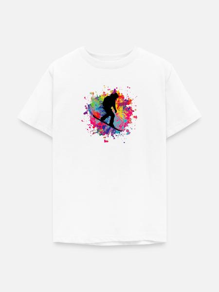 Snowboard Snowboarder Splash - Teenager T-Shirt - Weiß