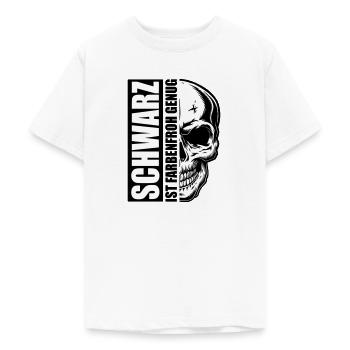 Schwarz Farbenfroh genug | Farben änderbar - Teenager T-Shirt - Weiß - Vorne - AI Model Teenager Male dark (155cm)