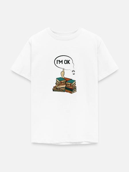 Bücherwurm Lesen Literatur Bücherei Buch - Teenager T-Shirt - Weiß