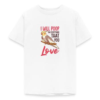 Cockatiel Pooping Bird Fan Bird Bird - T-shirt Ado - blanc - Devant - AI Model Teenager Male dark (155cm)