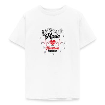 Musik Herzklopfen Musikliebhaber Leben Lieder - Teenager T-Shirt - Weiß - Vorne - AI Model Teenager Male dark (155cm)