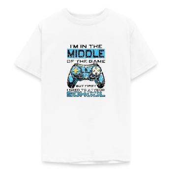 Kids Back to School Middle of the Game Attend - Teenage T-Shirt - white - Front - AI Model Teenager Male dark (155cm)