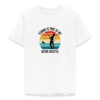Angeln ist Teil meines aktiven Lebensstils - Teenager T-Shirt - Weiß - Vorne - AI Model Teenager Male dark (155cm)