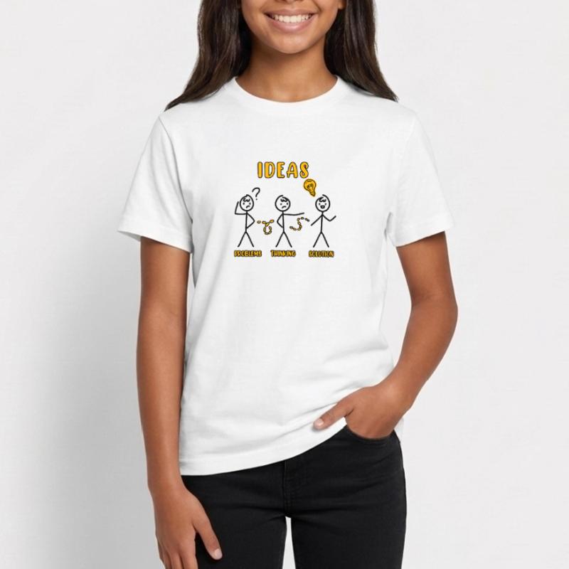 Problem Thinking Stick Figure Solution Thinker Teenage T-Shirt