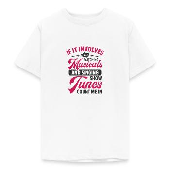 Les amateurs de musique de chant musical Regardez Broadway - T-shirt Ado - blanc - Devant - AI Model Teenager Male dark (155cm)