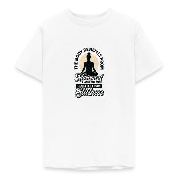 Sérénité Méditation Yoga Fan Spirituel - T-shirt Ado - blanc - Devant - AI Model Teenager Male dark (155cm)