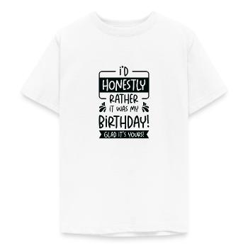 Birthday Party Natal Celebration Unique Greeting - Teenage T-Shirt - white - Front - AI Model Teenager Male dark (155cm)