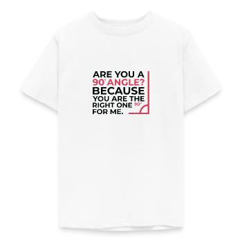 Mathematics Right Angle Cheesy Pun Math Geek - Teenage T-Shirt - white - Front - AI Model Teenager Male dark (155cm)