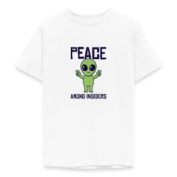 Alien Peace Alien Head Martian Space Outsider - Teenage T-Shirt - white - Front - AI Model Teenager Male dark (155cm)
