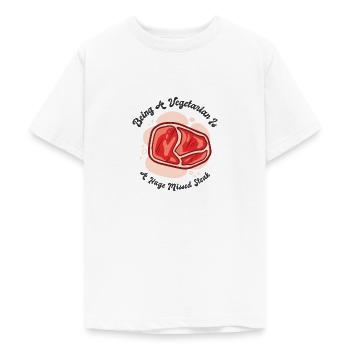 Steak Lovers Meat Foodie Steak - T-shirt Ado - blanc - Devant - AI Model Teenager Male dark (155cm)