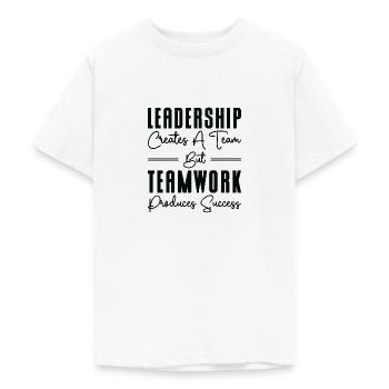 Boss Leadership Teamwork Success Office Work - Teenage T-Shirt - white - Front - AI Model Teenager Male dark (155cm)