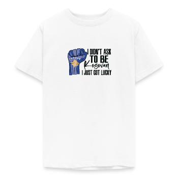 Fierté kosovare Drapeau kosova cultivé - T-shirt Ado - blanc - Devant - AI Model Teenager Male dark (155cm)