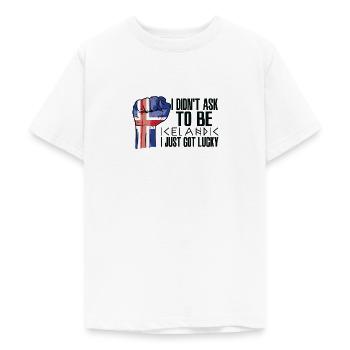 Icelandic Pride Iceland Flag Grown Icelandic - Teenage T-Shirt - white - Front - AI Model Teenager Male dark (155cm)
