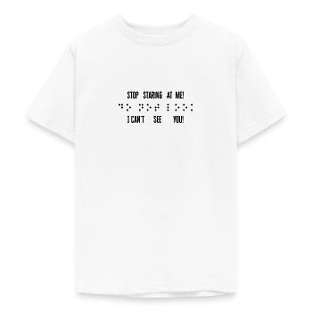Braille Blind Blindness Awareness Visually - Teenage T-Shirt - white - Front - AI Model Teenager Male dark (155cm)
