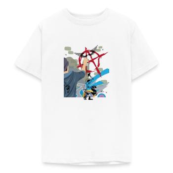 Graffiti punk anarchie - T-shirt Ado - blanc - Devant - AI Model Teenager Male dark (155cm)