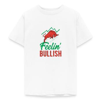 Bourse Actions Trading Stock Exchange Stock Trading - T-shirt Ado - blanc - Devant - AI Model Teenager Male dark (155cm)