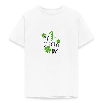 my first pattys day gift idea - Teenage T-Shirt - white - Front - AI Model Teenager Male dark (155cm)