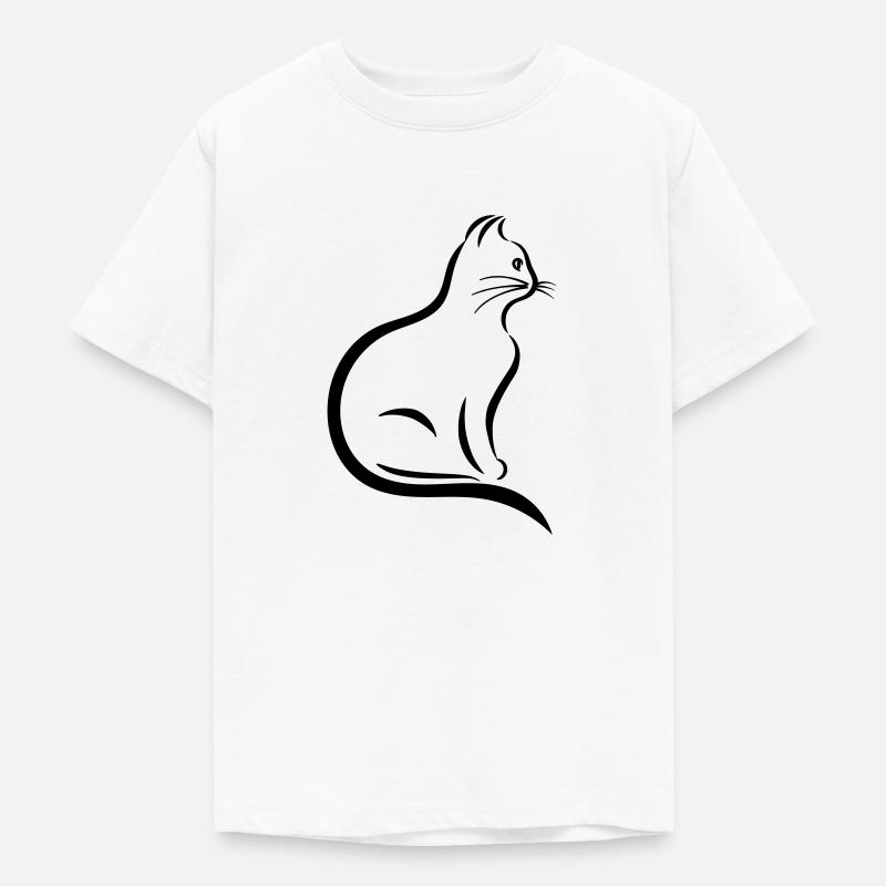 Chat - T-shirt Ado - blanc